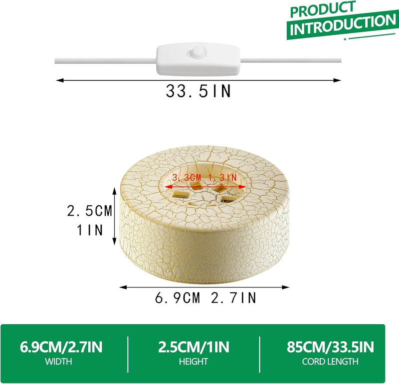ZEERSHEE حامل عرض LED بتأثير التصدع 2 قطعة لعرض الكريستال ثلاثي الأبعاد 2.7*1 بوصة للفن الزجاجي والراتنج مع قاعدة مصباح ضوء دافئ لتزيين المنزل - Image 3